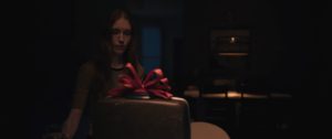 Hillary Takacs as Annie facing a supernatural threat in Joseph Garman’s horror short Tell Me A Story.