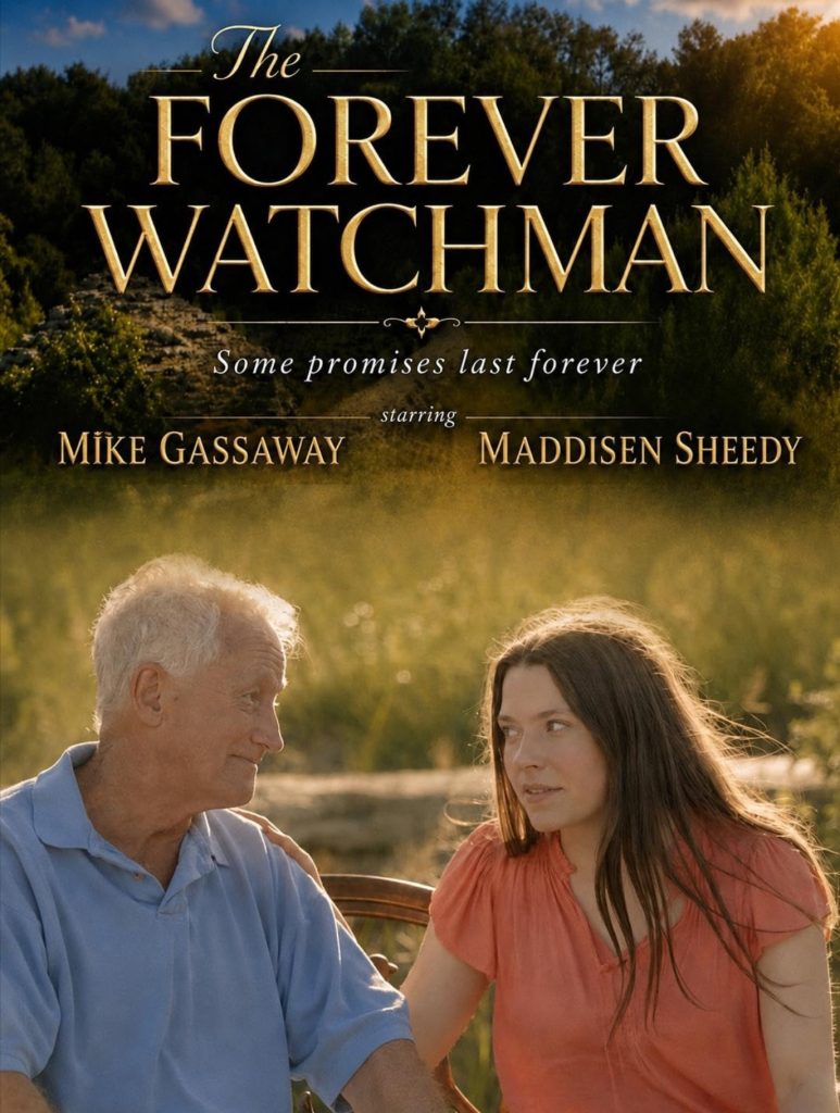 Mike Gassaway as Hank Cassidy and Maddisen Sheedy as Bonnie Gentry in Ralph Cinque's crime thriller The Forever Watchman.