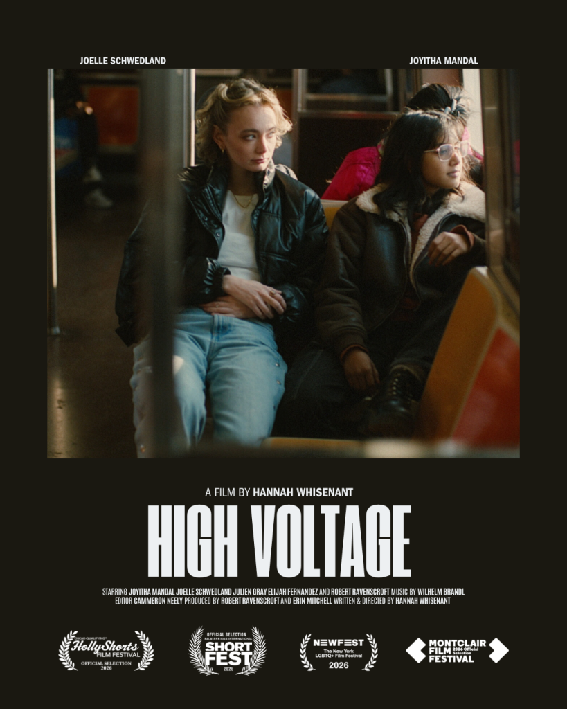 Joyitha Mandal as Maya and Joelle Schwedland as Eliza in Hannah Whisenant’s LGBTQ+ coming-of-age short film High Voltage.