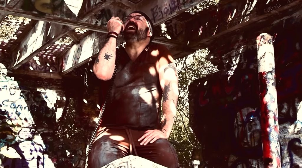 Kevin Geezil as Horn in James Ristas's bizarre science-fiction and fantasy short film Hard Powers.