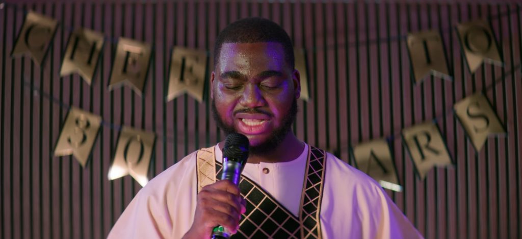 Noah Olaoye as Ayotunde "Mr A" Akinlade in Richard Ampeh's short film Mr A: Genesi