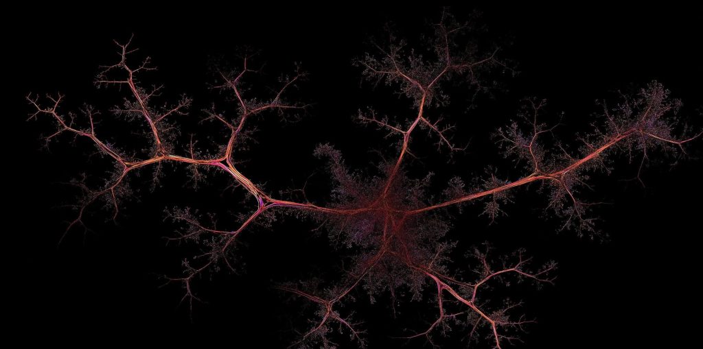 Constructed digital imagery representing surveillance and information networks in Marco Milone's The Power of Data